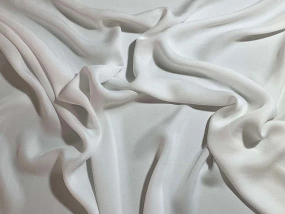 white chiffon fabric - White - 16mm Silk Crepe Georgette Chiffon Fabric
