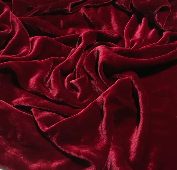 red velvet fabric - DEEP RED Hand Dyed Silk Velvet Fabric