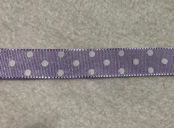 lavender none - Lavender with White Polka Dots Grosgrain Double Sided Ribbon Trim Made in France 9/16" wide