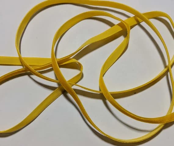 yellow none - French VELVET Ribbon GOLDEN YELLOW by the yard 3/8 inch