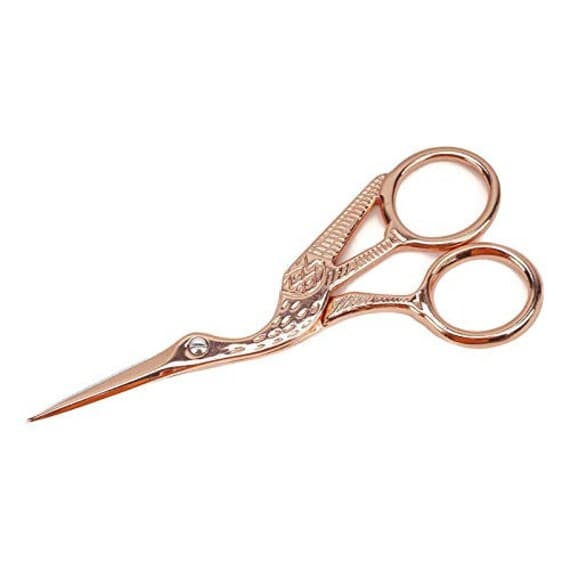 gold none - Tacony Rose Gold Stork Embroidery Scissors