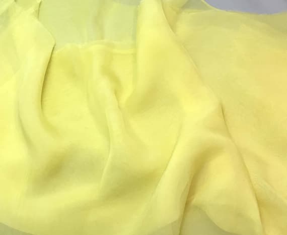 yellow chiffon fabric - Hand Dyed SUNSHINE YELLOW Soft Silk Organza Fabric - 54" wide