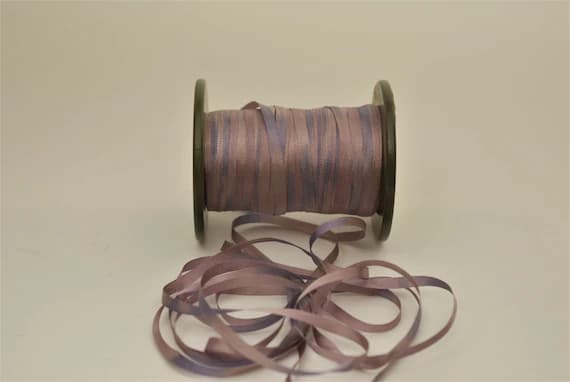 lavender none - Hand Dyed Dusty Lavender #1 Pure Silk Embroidery Ribbon 4mm 1/8" wide Japan -3 yards-