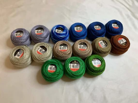 none - lot of 15 DMC 116 8 Perle Cotton Thread Balls; Size 8 new #45