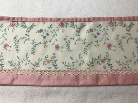pink lace - Vintage 6.5" Wide Cotton Trim - Pink Floral with Lace