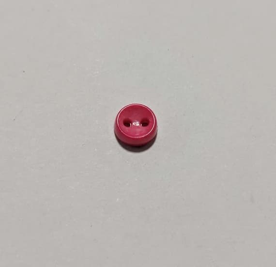 fuchsia none - Fuchsia Tiny Baby or Doll 2 Hole Plastic Button -7mm / 1/4 inch - Dill Buttons -Set of 6