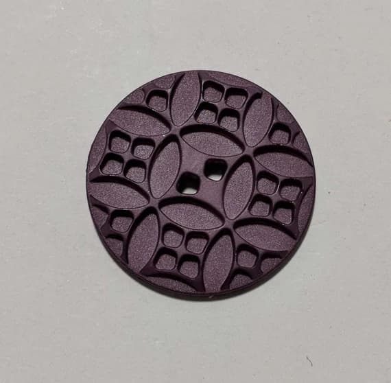 purple none - Eggplant Purple Art Nouveau Geometric Plastic Button - 28mm / 1 1/8 inch - Dill Buttons - set of 2 buttons