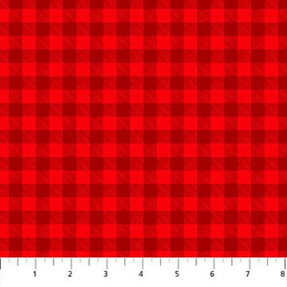 red cotton fabric - Red Big Gingham - Christmas Magic by Patrick Lose for Northcott Cotton Fabric