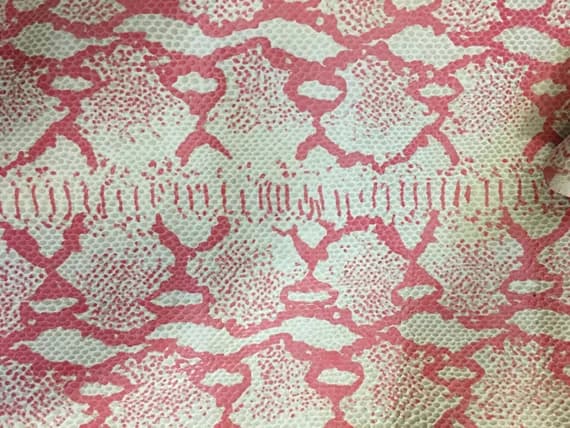 white leather - Pink & White SNAKESKIN Supple Lambskin Leather Whole Hide 6.2 Square Feet