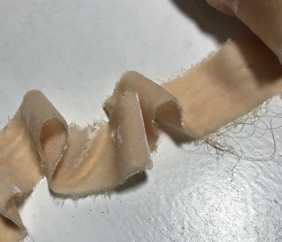 champagne none - Hand Dyed Champagne Silk Velvet Ribbon ( 4 Widths to choose from)