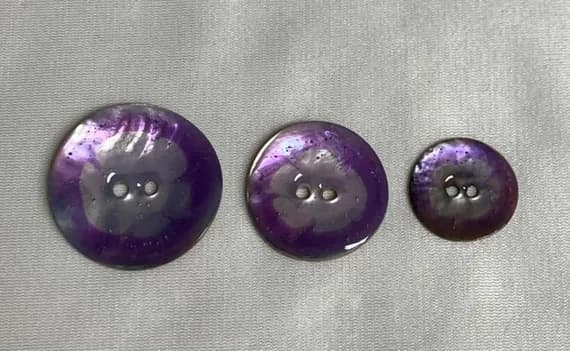 purple none - Italian Dyed Purple Natural Shell MOP Pearl Button (3 Sizes to Choose From)