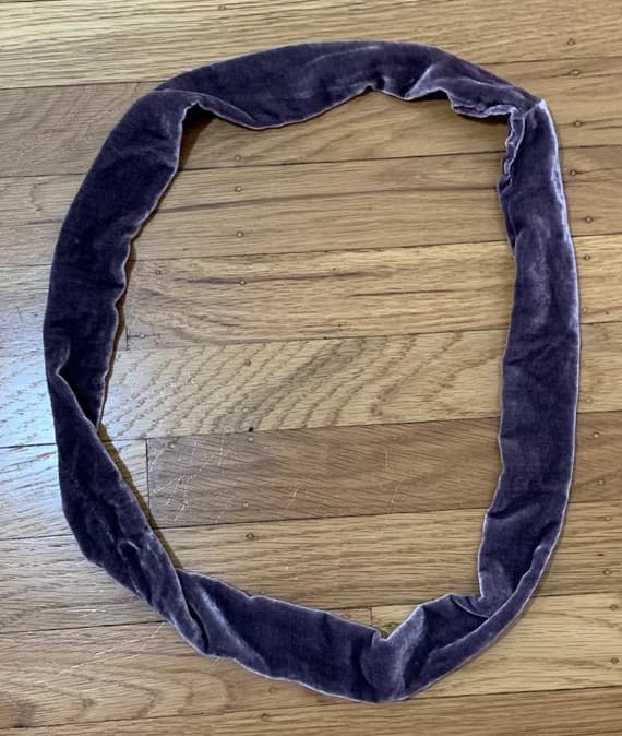 velvet fabric - Silk Velvet Infinity Scarf/Necklace in Hand Dyed Dusty Mauve - Handmade