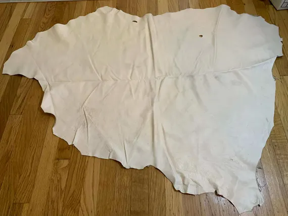 cream leather - Cream Lambskin Leather Whole Hide 9 Square Feet