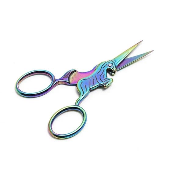 none - 4" Rainbow Unicorn Embroidery Scissors