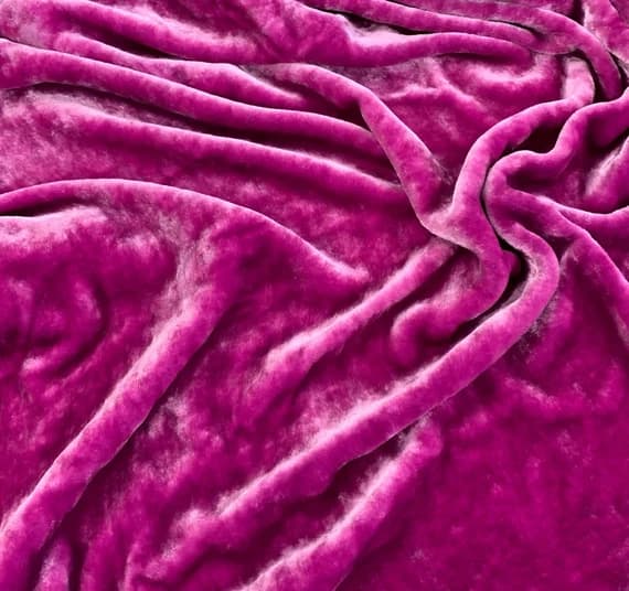 plum velvet fabric - 1/4 yard increments - Bright Plum - Hand Dyed Very Plush Long Pile Silk Velvet Fabric