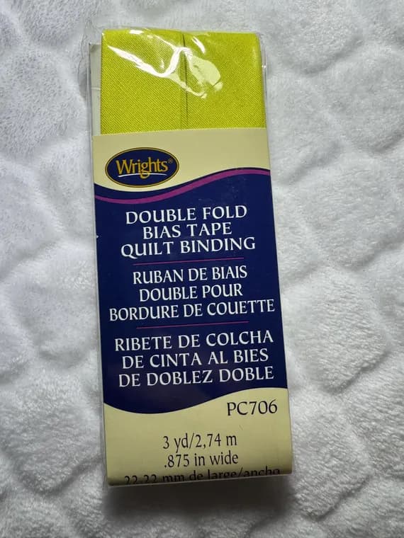 green fabric - Citron Yellow/Green Wrights Double Fold Bias Tape Quilt Binding