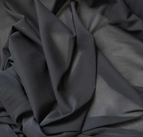black chiffon fabric - Black - 8mm Silk Chiffon Fabric with STRETCH