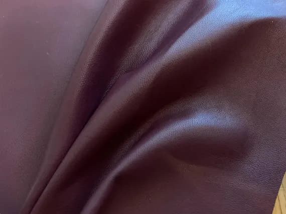 maroon leather - MAROON RAISIN Supple Lambskin Leather 1 Square Foot