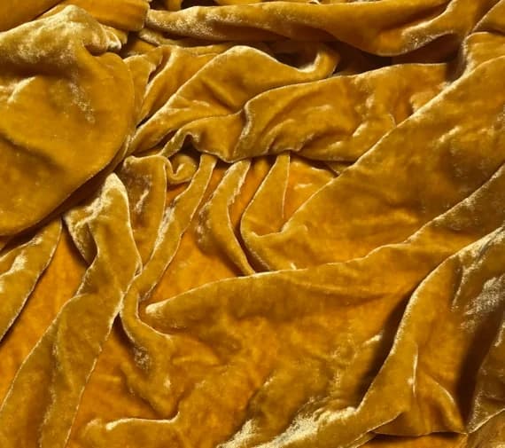 gold velvet fabric - GOLD Hand Dyed Silk Velvet Fabric