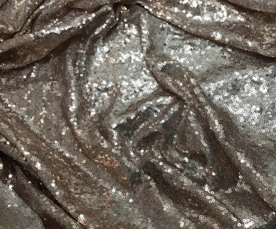 gold sequin - Rose Gold SEQUIN Spangle Sewn on Mesh Fabric