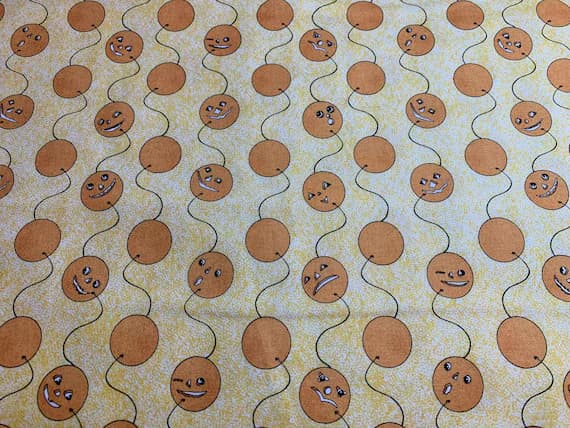 yellow cotton fabric - 1/2 yard increments Costume Maker's Ball Jack-O-Lantern Balloons Yellow - J. Wecker Frisch for Riley Blake Cotton Fabric