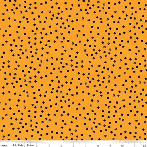 orange cotton fabric - Scattered Dots Orange - Goose Tales - by J. Wecker Frisch for Riley Blake Fabrics 100% Cotton Fabric
