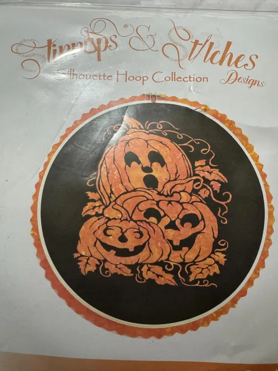 fabric - Stirrups and Stitches Halloween October Jacks 10" Silhouette Hoop Kit