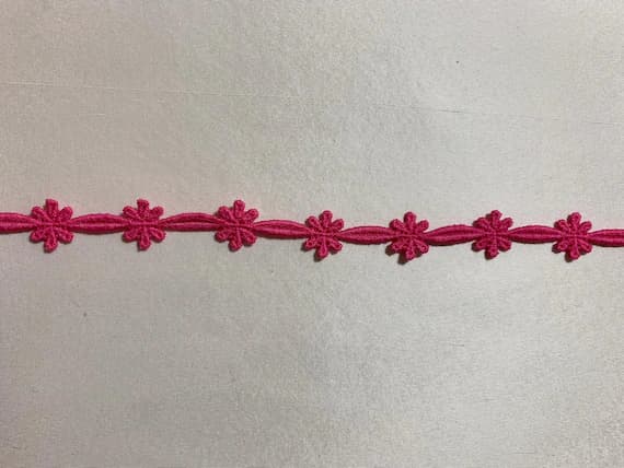 fuchsia none - Vintage Fuchsia Pink Daisies Applique Trim 5/8" wide 2.5 Yards