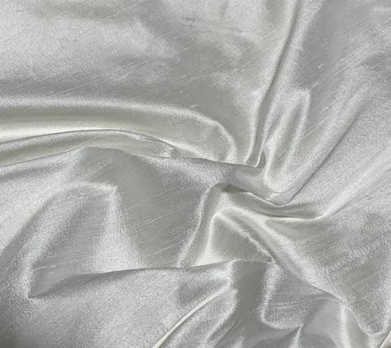 white dupioni fabric - White - Silk Dupioni Fabric