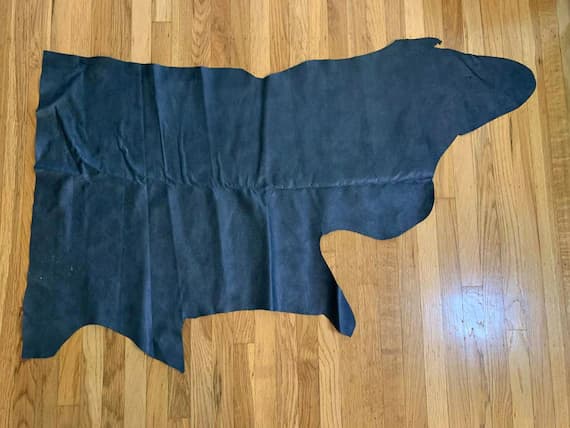 black leather - Black Pebbled Texture Cow Hide Leather Hide 6 Square Feet
