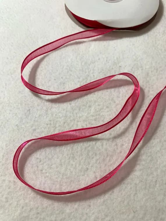 pink none - Hot Pink Organdy Organza Ribbon - 3/8" wide - 5 Yards - Made in Japan