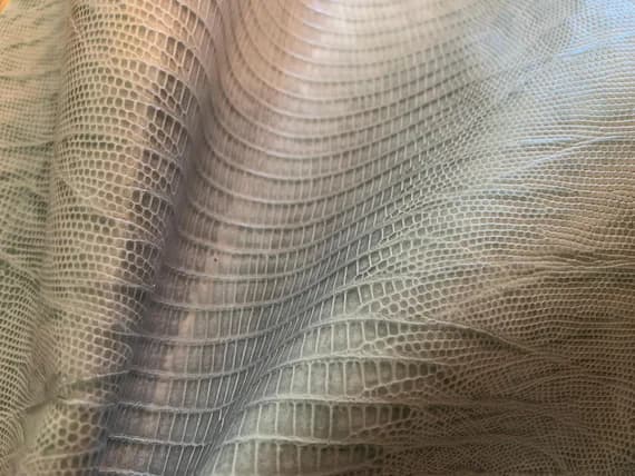 taupe leather - Taupe Gray GATOR Reptile Embossed Cow Hide Leather 1 Square Foot (12x12") Piece