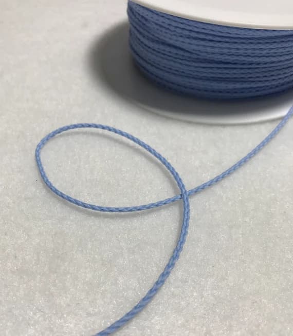 blue none - BABY BLUE French Fine Cord Trim Made in France (1mm) 5 Yards