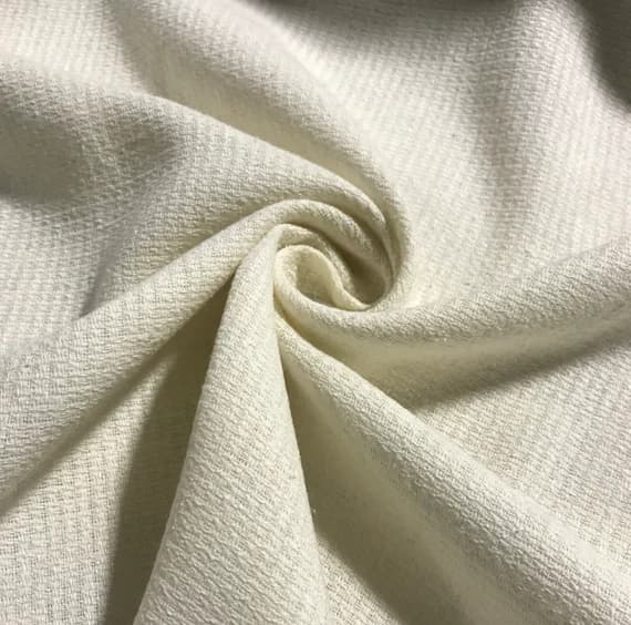 white noil fabric - NATURAL WHITE Raw Silk Squares Weave Check NOIL Fabric
