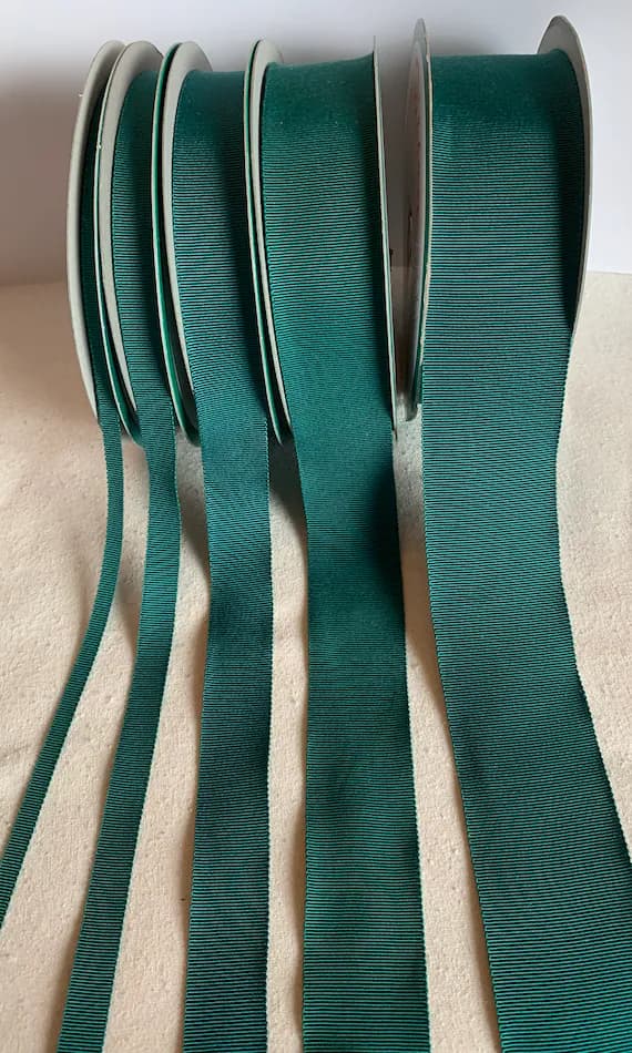 emerald none - Emerald Green 100% Rayon Petersham Ribbon (5 Widths to choose from)
