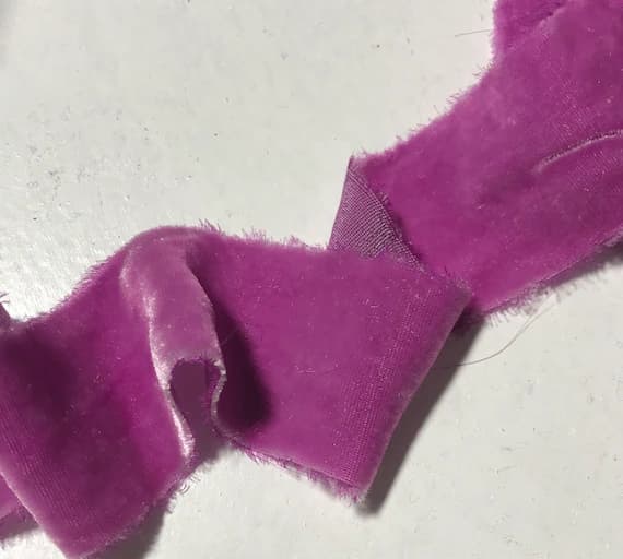 plum none - Hand Dyed Light Plum Silk Velvet Ribbon ( 4 Widths to choose from)