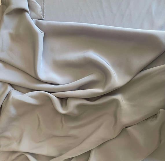 gray crepe fabric - Light Gray - 16mm Silk Crepe de Chine Fabric