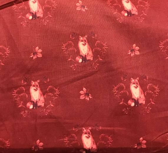 red cotton fabric - Fables Fox Damask Red - Camelot Cotton Fabric