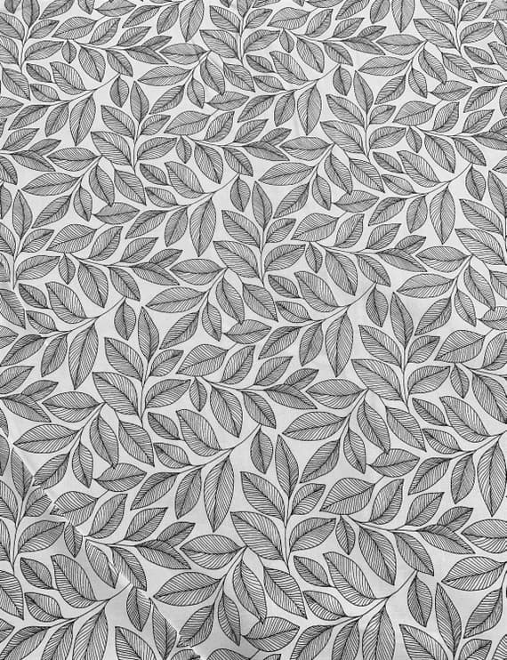 black cotton fabric - White/Black Large Leaf Toss - Simply Neutral 2 - by Deborah Edwards for Northcott Cotton Fabric