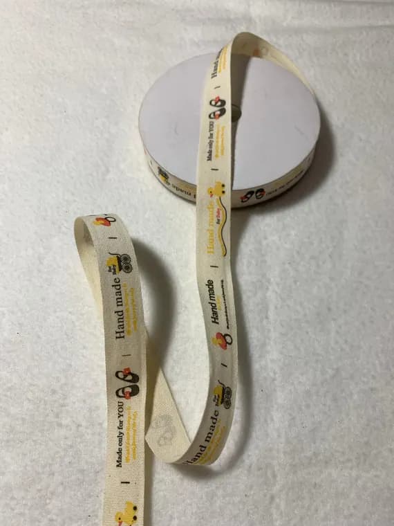 none - Handmade for Baby Cotton Ribbon Trim 5/8" x 5 Yards Made in France