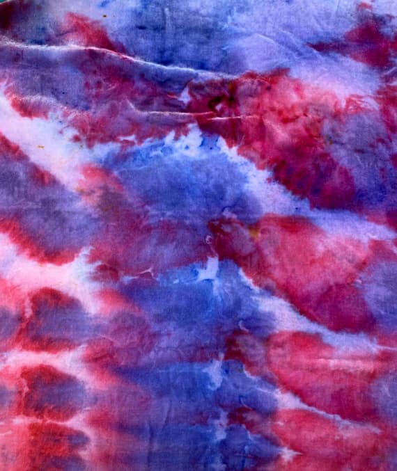fuchsia velvet fabric - 10"x23" - Periwinkle & Fuchsia Ice Dyed Silk Velvet Fabric #1