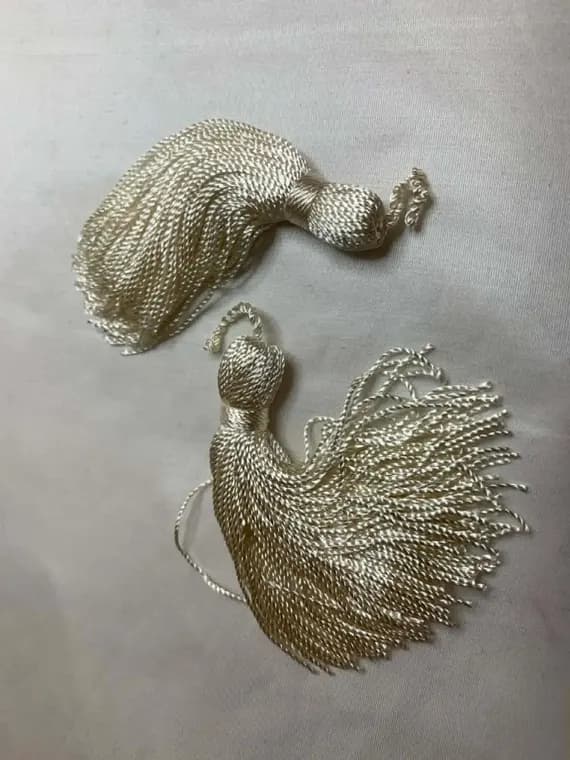 ivory none - Ivory 3" Bell Tassel Fringe Vintage New by Conso Set of 2