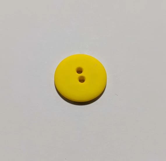 yellow none - Bright Yellow Round 2 Hole Plastic Button - 20mm / 3/4 inch - Dill Buttons - Set of 4