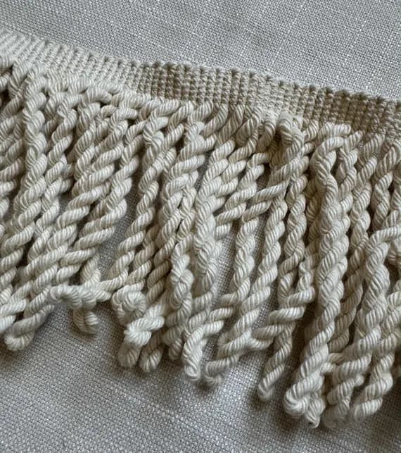 ivory none - Vintage Ivory 6" Bullion Tassel Fringe Matte 44" long