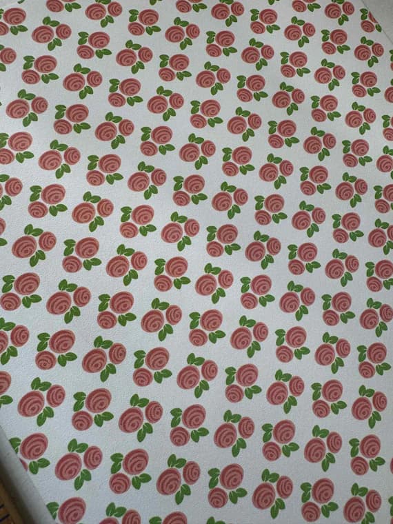 pink leather - Pink Roses Flowers Printed Cow Hide Leather Sheet 8.5"x11"