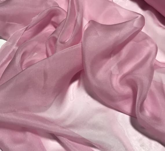 pink chiffon fabric - Pretty Pink - Iridescent Silk Chiffon Fabric