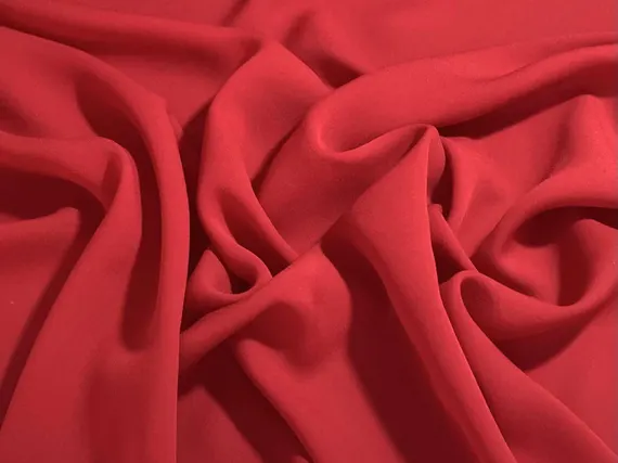 scarlet chiffon fabric - Scarlet Red - 16mm Silk Crepe Georgette Chiffon Fabric