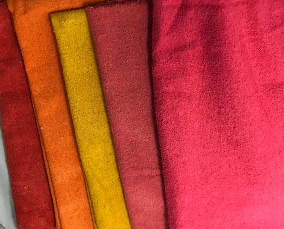 velvet fabric - Autumn Leaves Sample Set - Hand Dyed Silk Noil Fabric - 1/4 yard by 45" Each