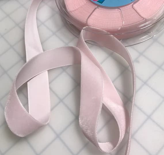 blush none - BLUSH PINK French Velvet Ribbon (7/8" wide)
