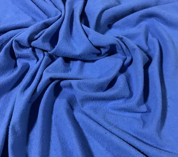 blue noil fabric - PERIWINKLE BLUE Hand Dyed Raw Silk NOIL Fabric